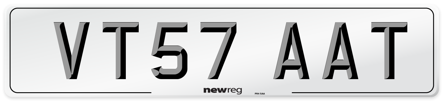 VT57 AAT Number Plate from New Reg